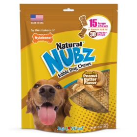 Nylabone Nubz Natural Dog Treats AllergenFree Peanut Butter Flavor 15 Count; 1ea-Large