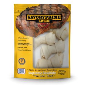 Savory Prime Supreme Knotted Bone White 4-5 in 4 Pack