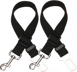 2pcs Pet Dog Cat Car Seat Belt Safety Leash Vehicle Seatbelt Harness (colour: black)