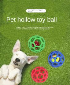 Dog toy hollow ball bite-resistant elastic rubber ball bell pet toy; Jingle Bell Toy Ball (colour: red)