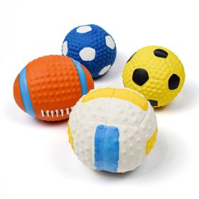 Squeaky Dog Toys; Natural Latex Rubber Dog Balls;  Soft ;  Bouncy & Durable for Small Medium Dogs Puppy Interactive Chew Sound Fetch Play (colour: Large latex football)