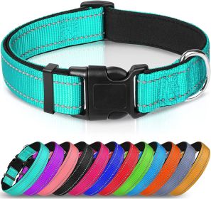 Reflective Dog Collar; Soft Neoprene Padded Breathable Nylon Pet Collar Adjustable for Medium Dogs (Color: pink)