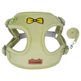 dog Harnesses and dog leash set; Pet Traction Rope Vest Pet Chest Strap Small and Medium Dog Strap Reflective Dog Walking Rope Wholesale (colour: green)