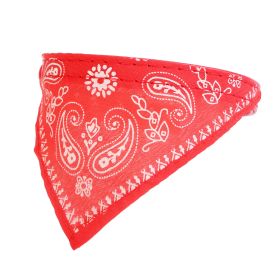 Adjustable Bandana Leather Pet Collar Triangle Scarf (Color: Red)
