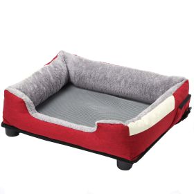 Pet Life "Dream Smart" Electronic Heating and Cooling Smart Pet Bed (Color: Burgundy Red)